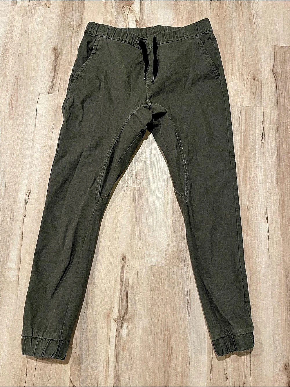 WT02 Twill Jogger Pants Men's Olive Cargo Joggers Large